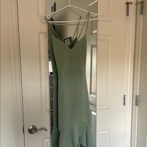Windsor Green Sheath Dress with Spaghetti Straps